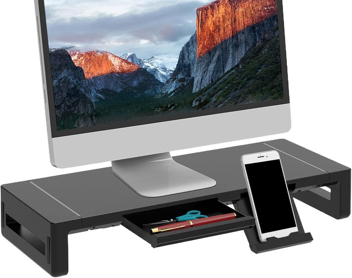 Soporte de monitor ajustable Elevation con cajón – Stravon