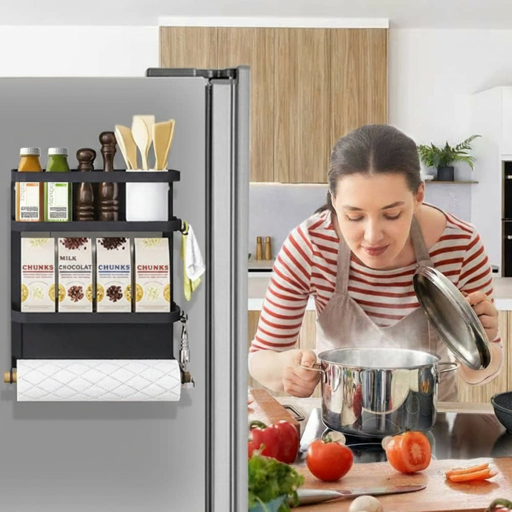 Magnetic Kitchen Spice Rack with Paper Towel Holder – Oryden