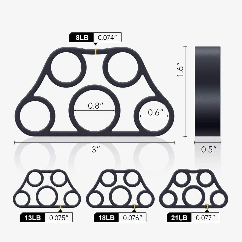 4-Pack Hand Exerciser Grip Strengthener Set