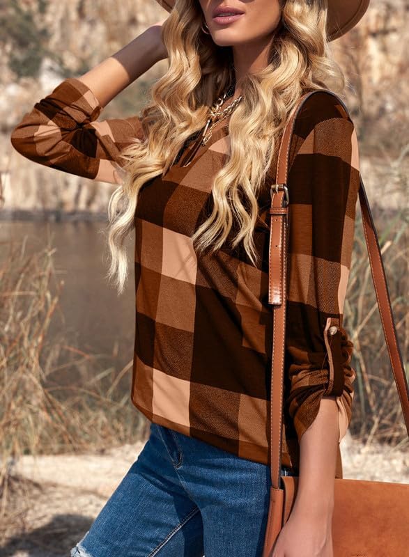 Stylish Casual Checked Women's Blouse - Lara