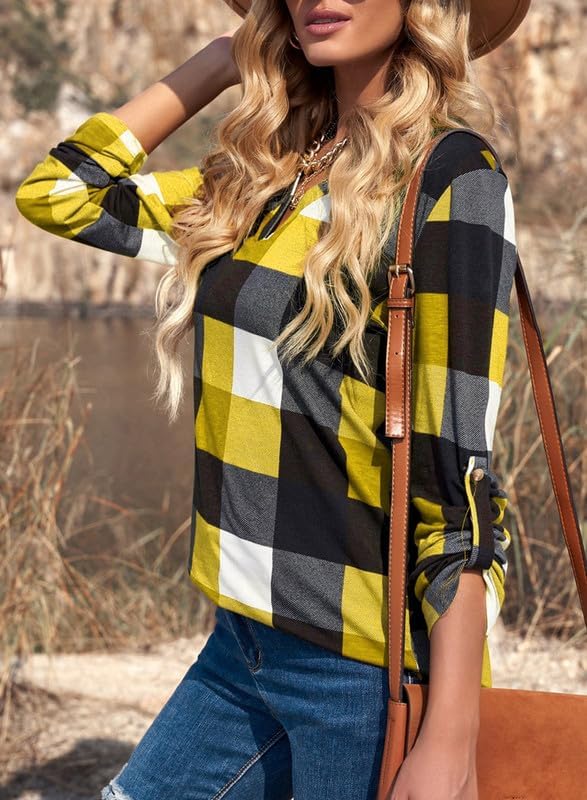 Stylish Casual Checked Women's Blouse - Lara