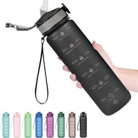 900ml Motivational Waterfles met Rietje