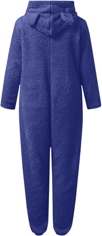 Sherpa Fuzzy Onesie with Hood - CozyCat