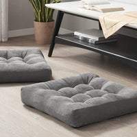 Set of 2 Meditation Cushions - Large Tufted Corduroy Cushions