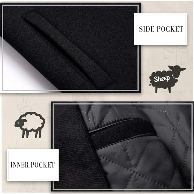 Men's Winter Wool Blend Trench Coat - Liam