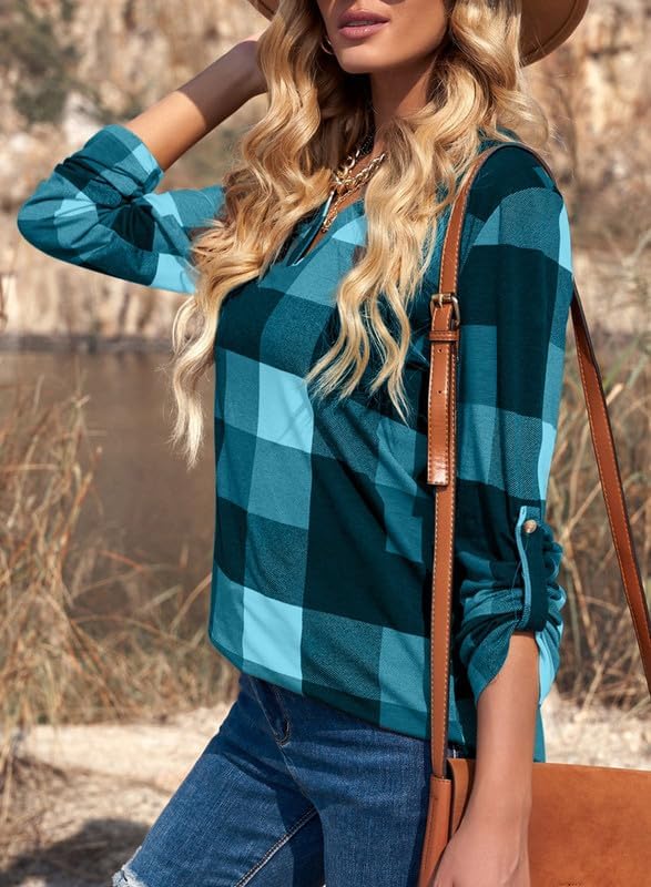 Stylish Casual Checked Women's Blouse - Lara