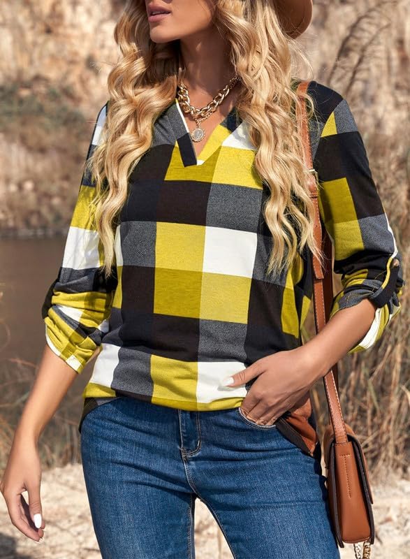 Stylish Casual Checked Women's Blouse - Lara