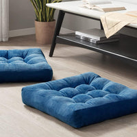 Set of 2 Meditation Cushions - Large Tufted Corduroy Cushions