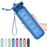 900ml Motivational Waterfles met Rietje