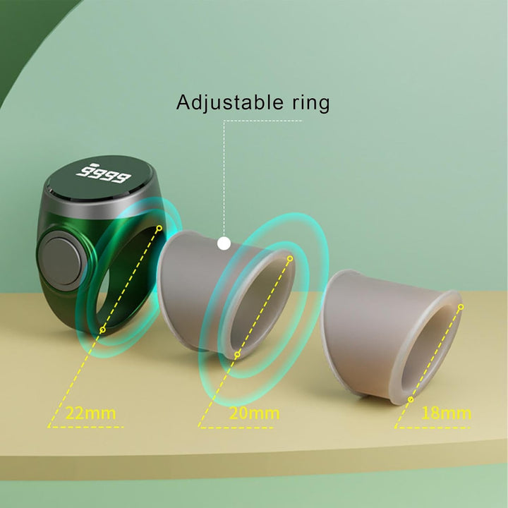 Anillo contador digital recargable de 4 dígitos para dedo – Calmero