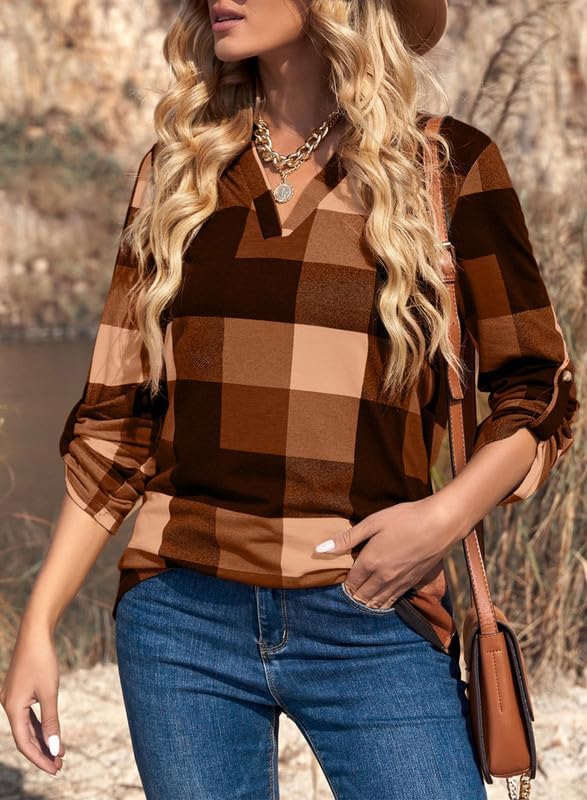 Stylish Casual Checked Women's Blouse - Lara