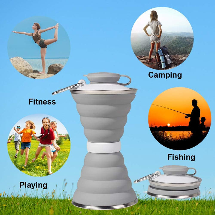 Collapsible Water Bottle with Carabiner