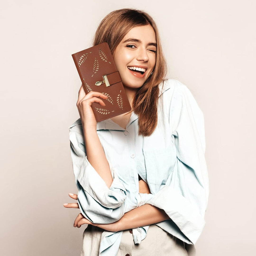 Long Leaf Leather Wallet - Leanne