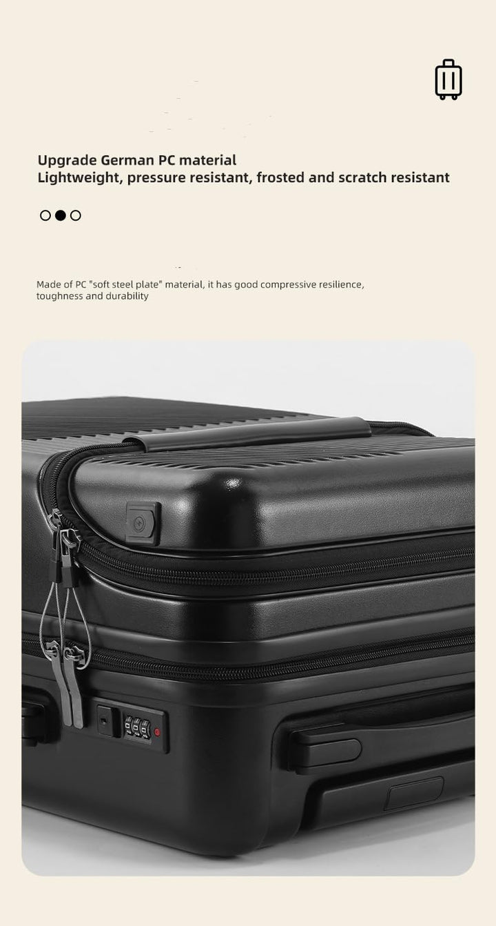 Hard Shell Handbagagekoffer met Bekerhouder, USB-poort & TSA-slot