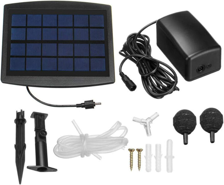 Kit de bomba de aire solar de 2,5W con tubos y piedras difusoras