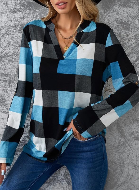 Stylish Casual Checked Women's Blouse - Lara