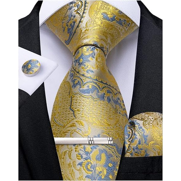 Men's Paisley Formal Tie Set - Refined Wedding & Event Accessories 31