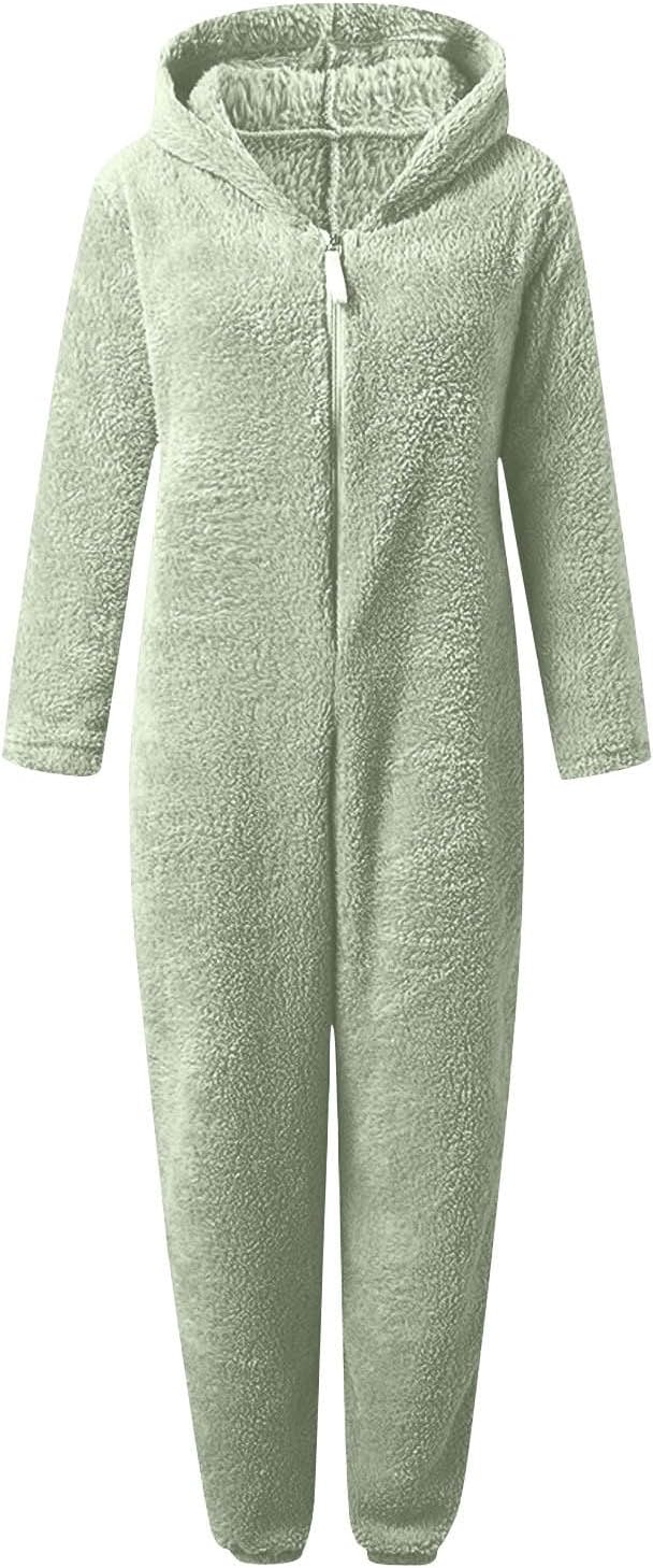 Sherpa Fuzzy Onesie with Hood - CozyCat