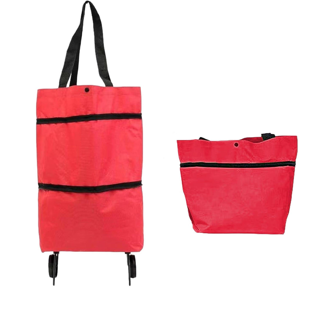 Large-Capacity Foldable Shopping Bag with Wheels – Reusable Cart Tote – Veytra