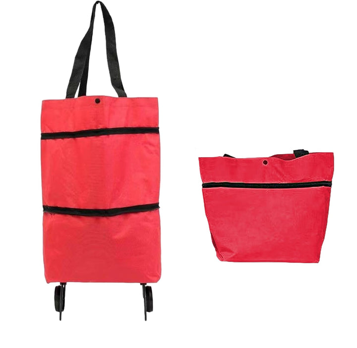 Large-Capacity Foldable Shopping Bag with Wheels – Reusable Cart Tote – Veytra