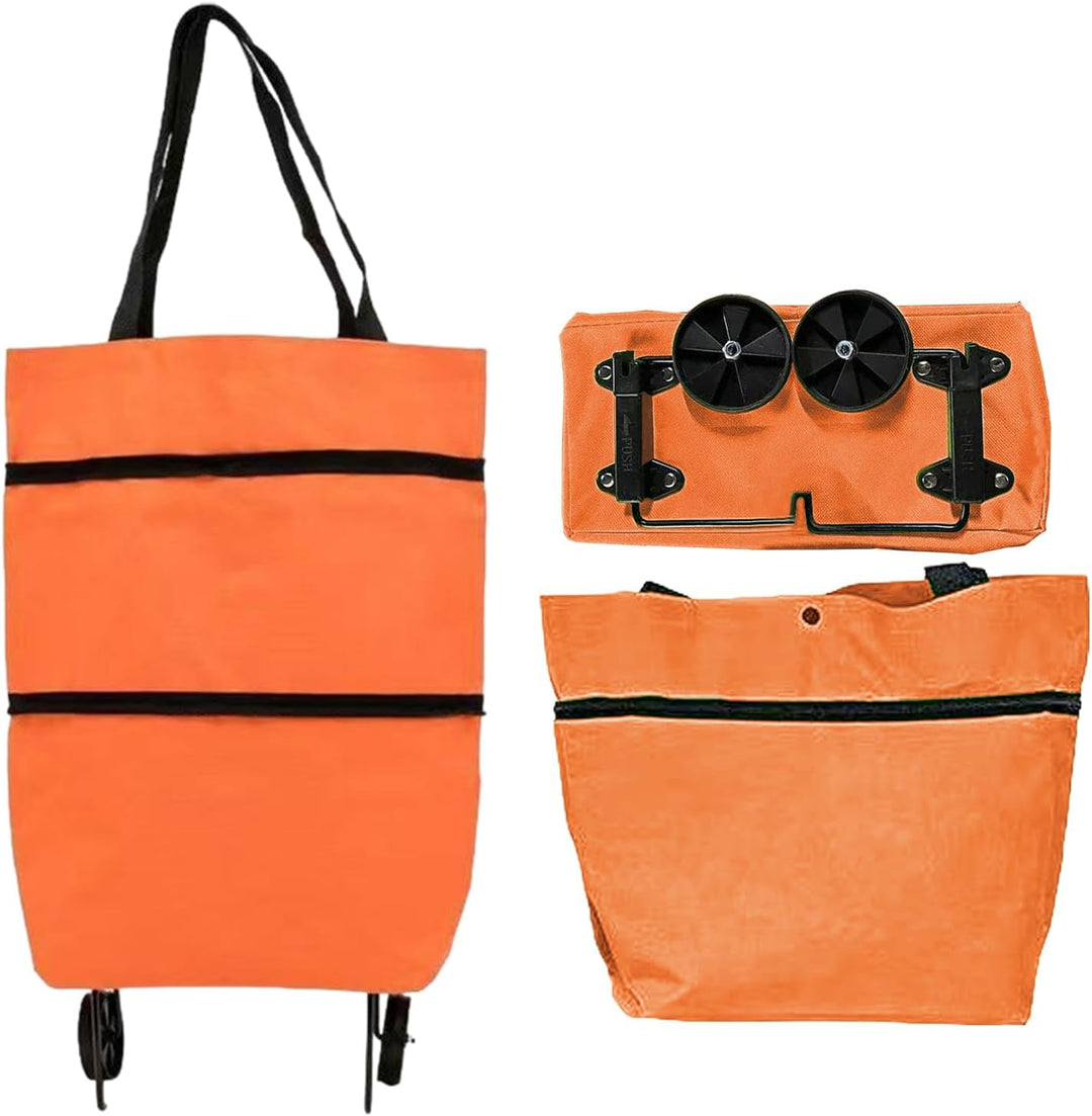 Large-Capacity Foldable Shopping Bag with Wheels – Reusable Cart Tote – Veytra