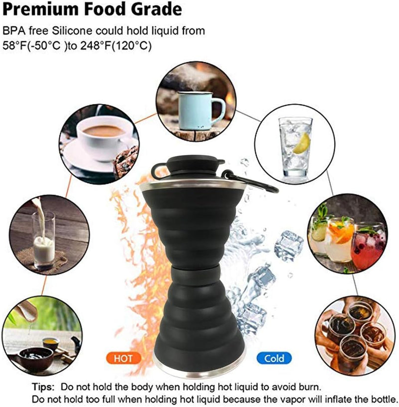 Collapsible Water Bottle with Carabiner