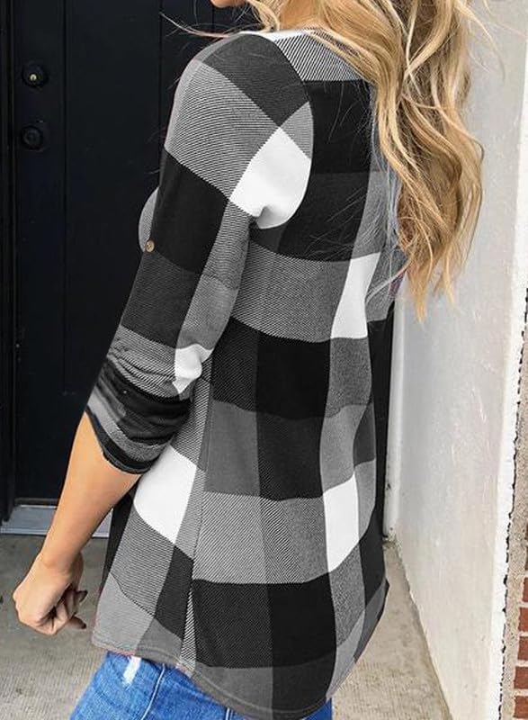 Stylish Casual Checked Women's Blouse - Lara