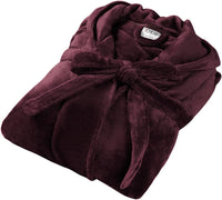Fluffy Fleece Bathrobe with Hood - CozyFluff