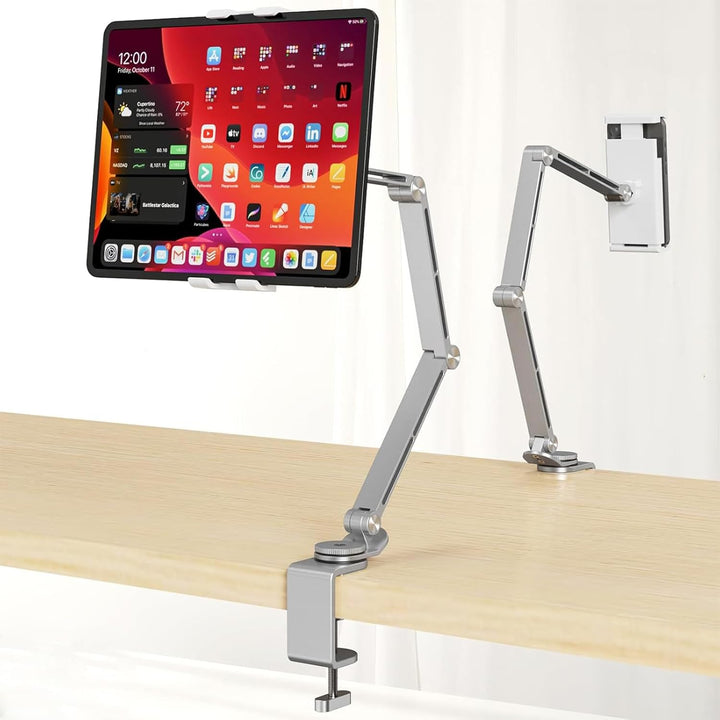 Soporte de escritorio ajustable de aluminio para tablet con rotación de 360° – Movaro