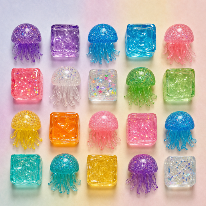 Set kleurrijke jelly squishies