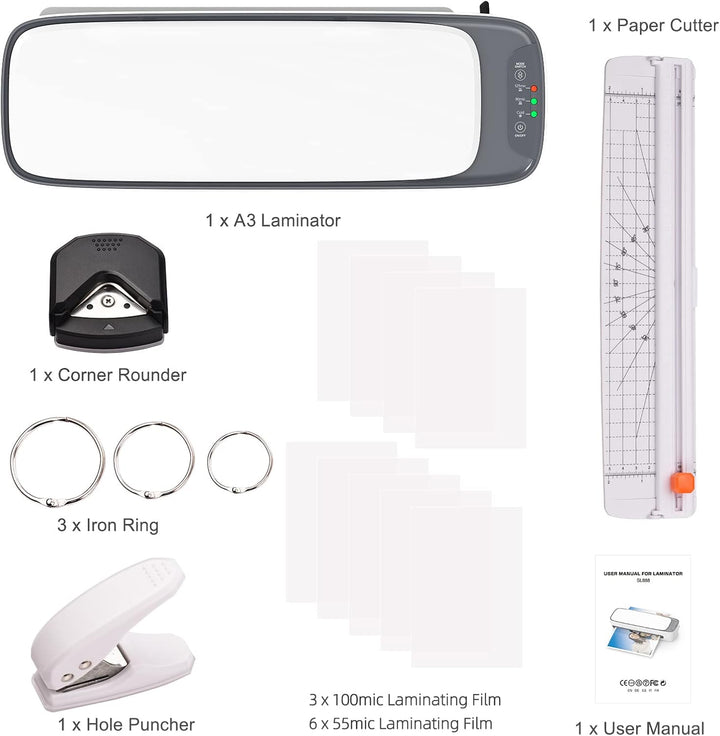 A3 Desktop Laminator Set with Hot & Cold Mode and 6-in-1 Functions – Lexaro