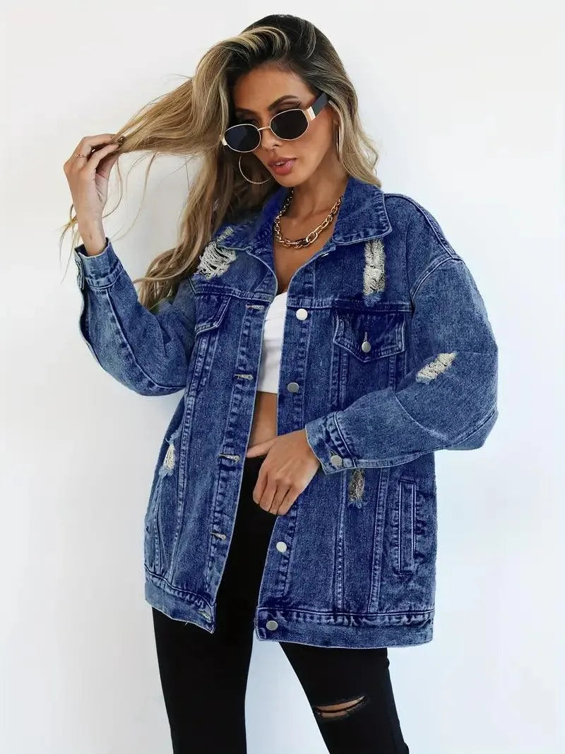 Waterproof & Lined Oversized Women's Denim Jacket – Talia