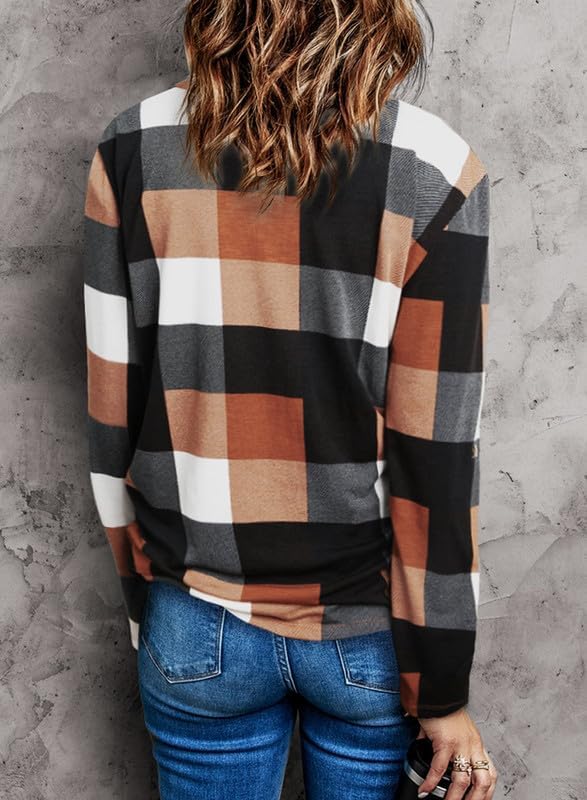Stylish Casual Checked Women's Blouse - Lara