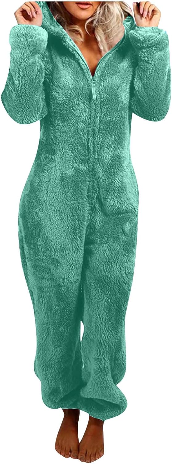 Sherpa Fuzzy Onesie with Hood - CozyCat