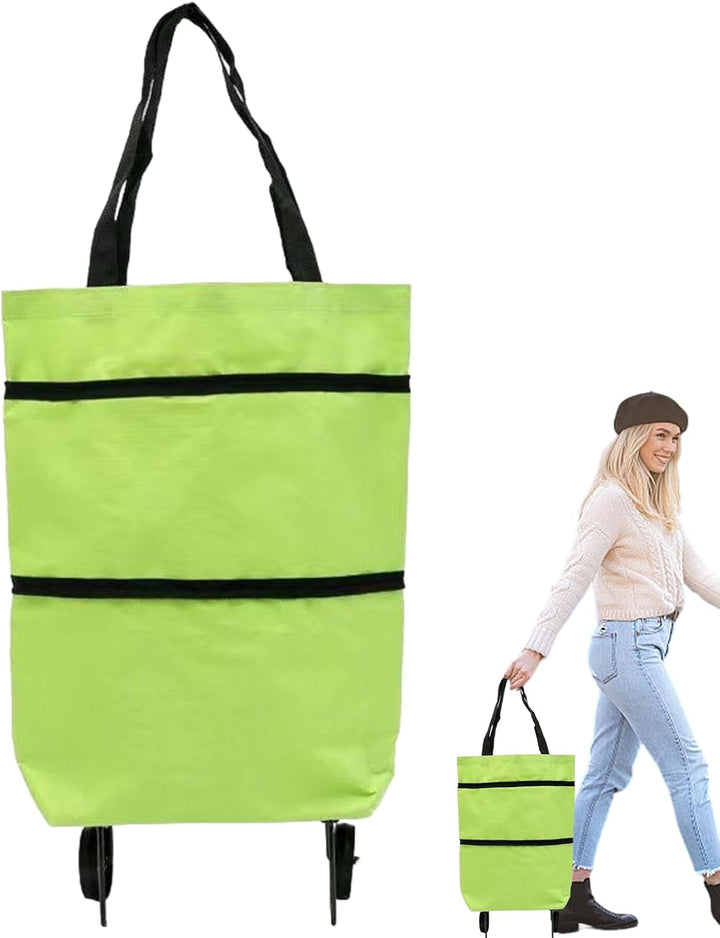 Large-Capacity Foldable Shopping Bag with Wheels – Reusable Cart Tote – Veytra