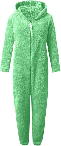 Sherpa Fuzzy Onesie with Hood - CozyCat