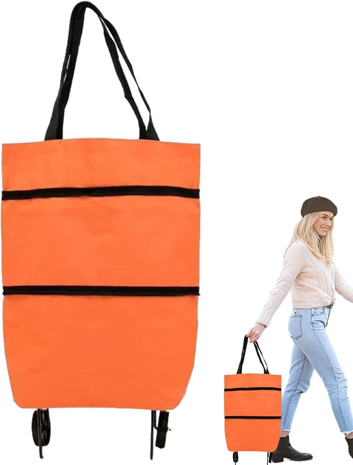 Large-Capacity Foldable Shopping Bag with Wheels – Reusable Cart Tote – Veytra