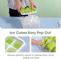 Stackable Silicone Ice Cube Trays with Storage Container