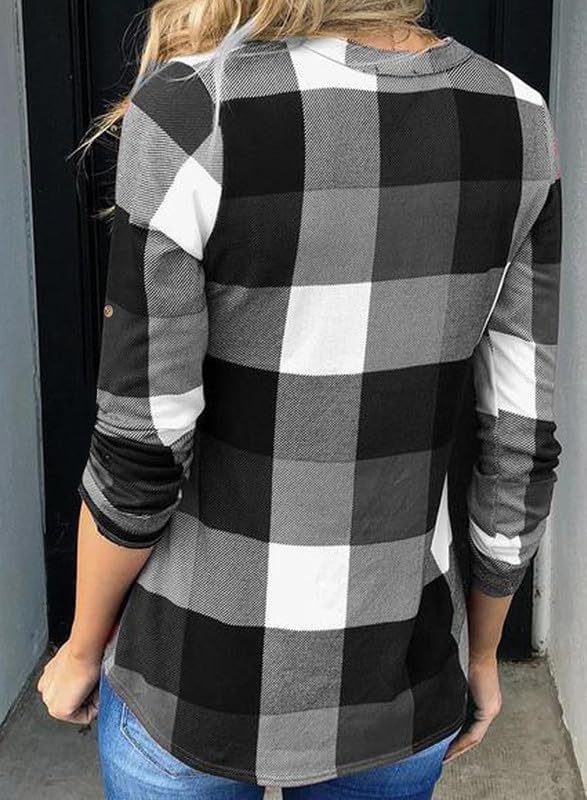 Stylish Casual Checked Women's Blouse - Lara