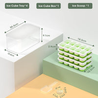 Stackable Silicone Ice Cube Trays with Storage Container