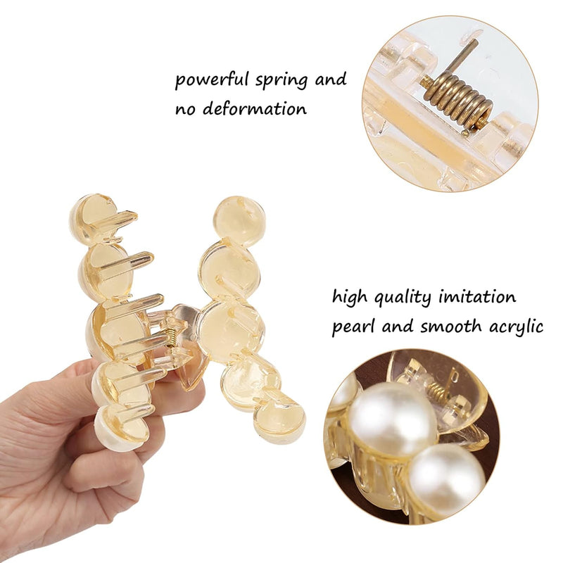 Stylish Pearl Hair Clips - 4-Pack