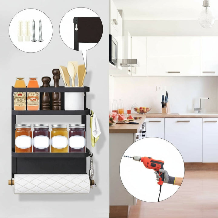 Magnetic Kitchen Spice Rack with Paper Towel Holder – Oryden