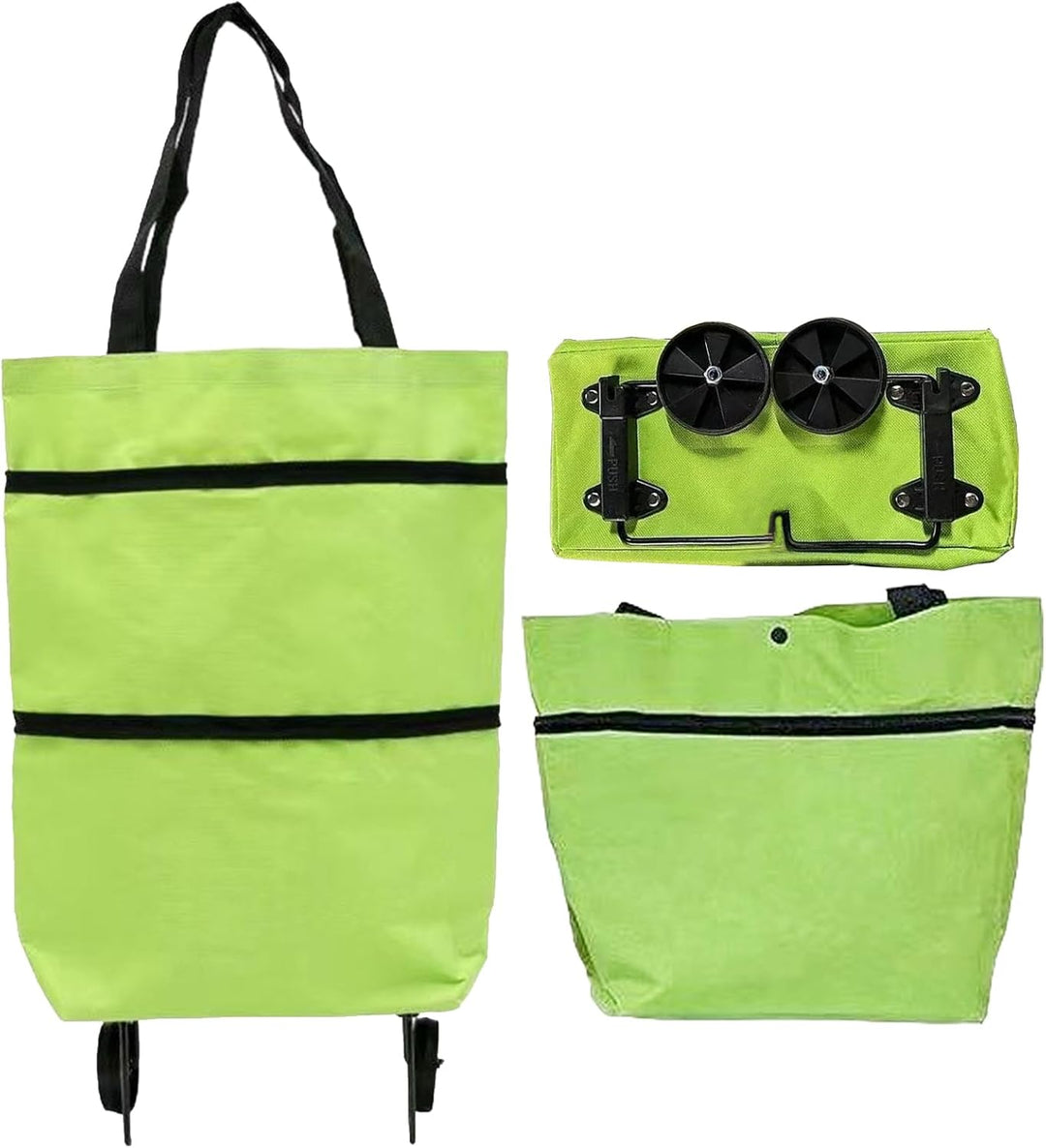 Large-Capacity Foldable Shopping Bag with Wheels – Reusable Cart Tote – Veytra