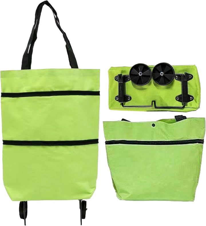 Large-Capacity Foldable Shopping Bag with Wheels – Reusable Cart Tote – Veytra