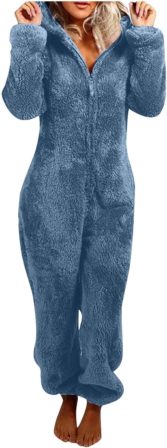 Sherpa Fuzzy Onesie with Hood - CozyCat