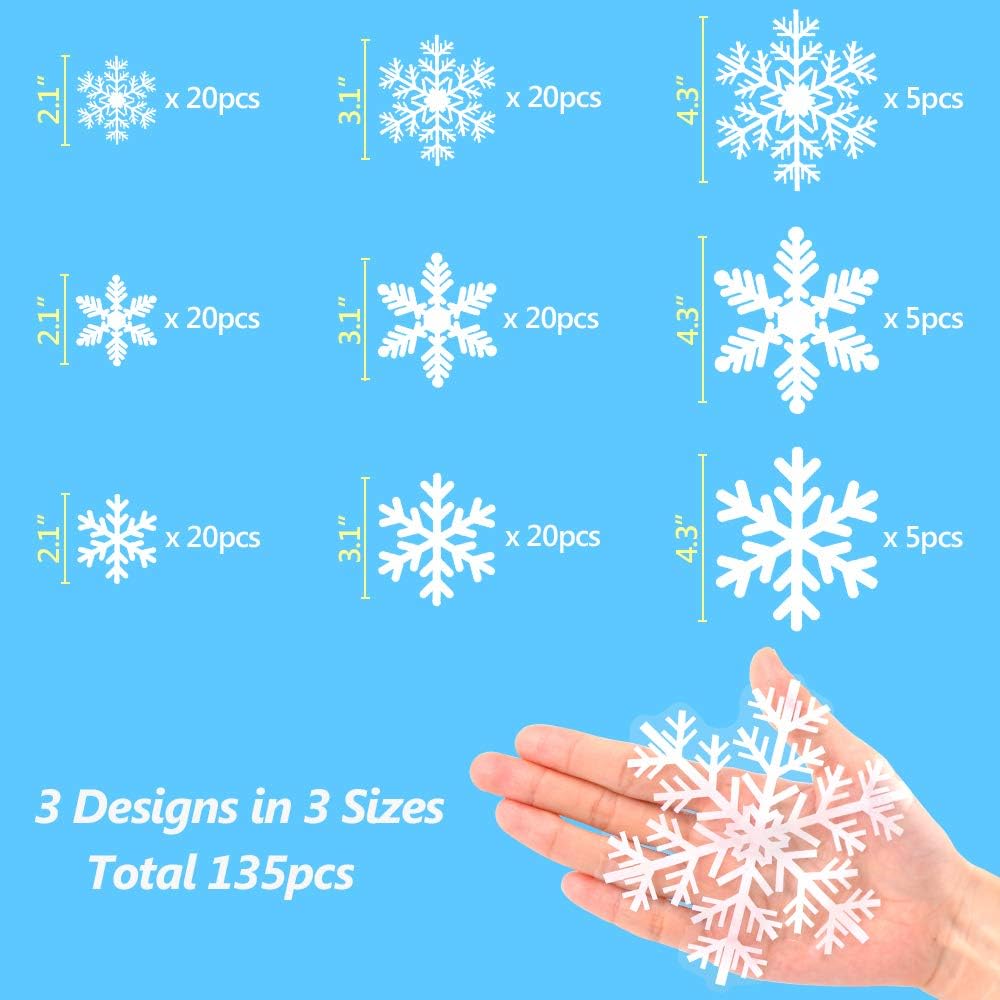 Snowflake Christmas Window Stickers - WinterGlow