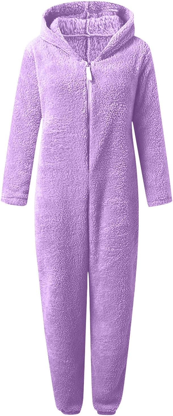 Sherpa Fuzzy Onesie with Hood - CozyCat