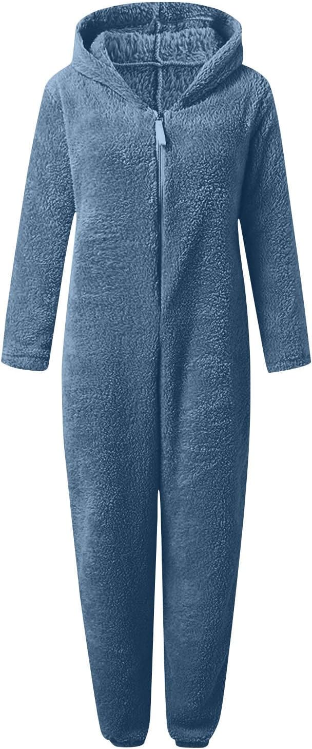 Sherpa Fuzzy Onesie with Hood - CozyCat