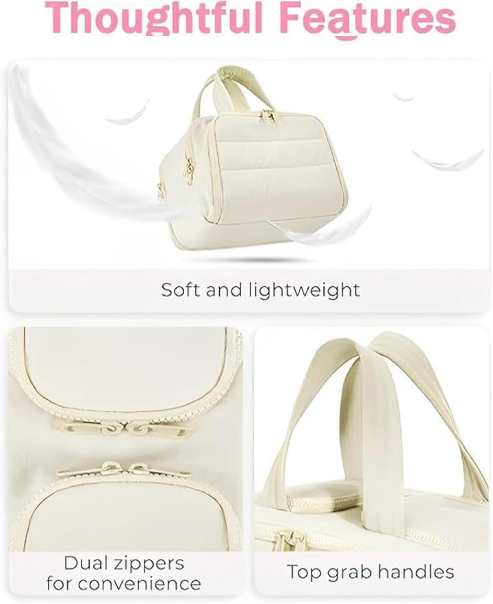 Bolsa de viaje para maquillaje – Neceser impermeable grande y organizador de maquillaje (4 en 1) – Selvane