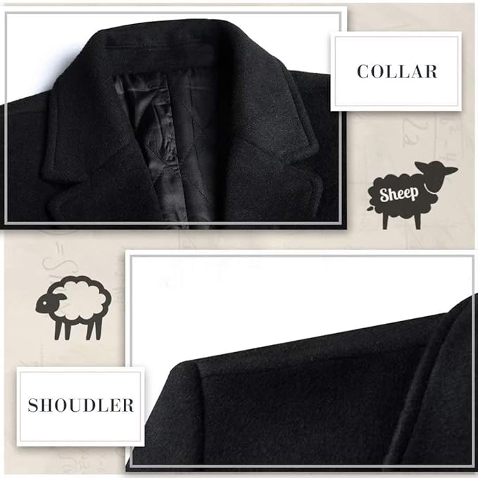 Men’s Wool Blend Trench Coat - Pedro